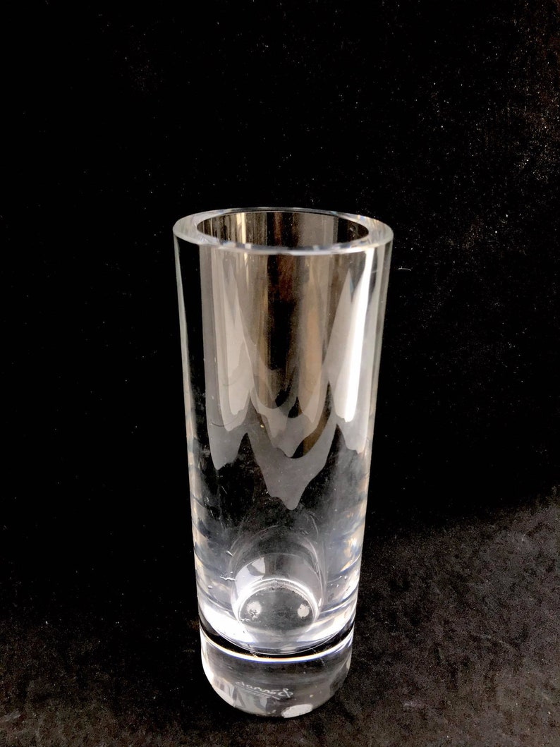 Vase cristal Sèvres France cylindrique lourd sobre et simple. Etsy France