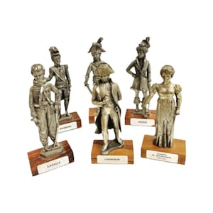 Napoleon Bonaparte Figurine Generals Collection, Mid Century Figurines, French Vintage Pewter Figurines  Josephine Gift for him gift for man