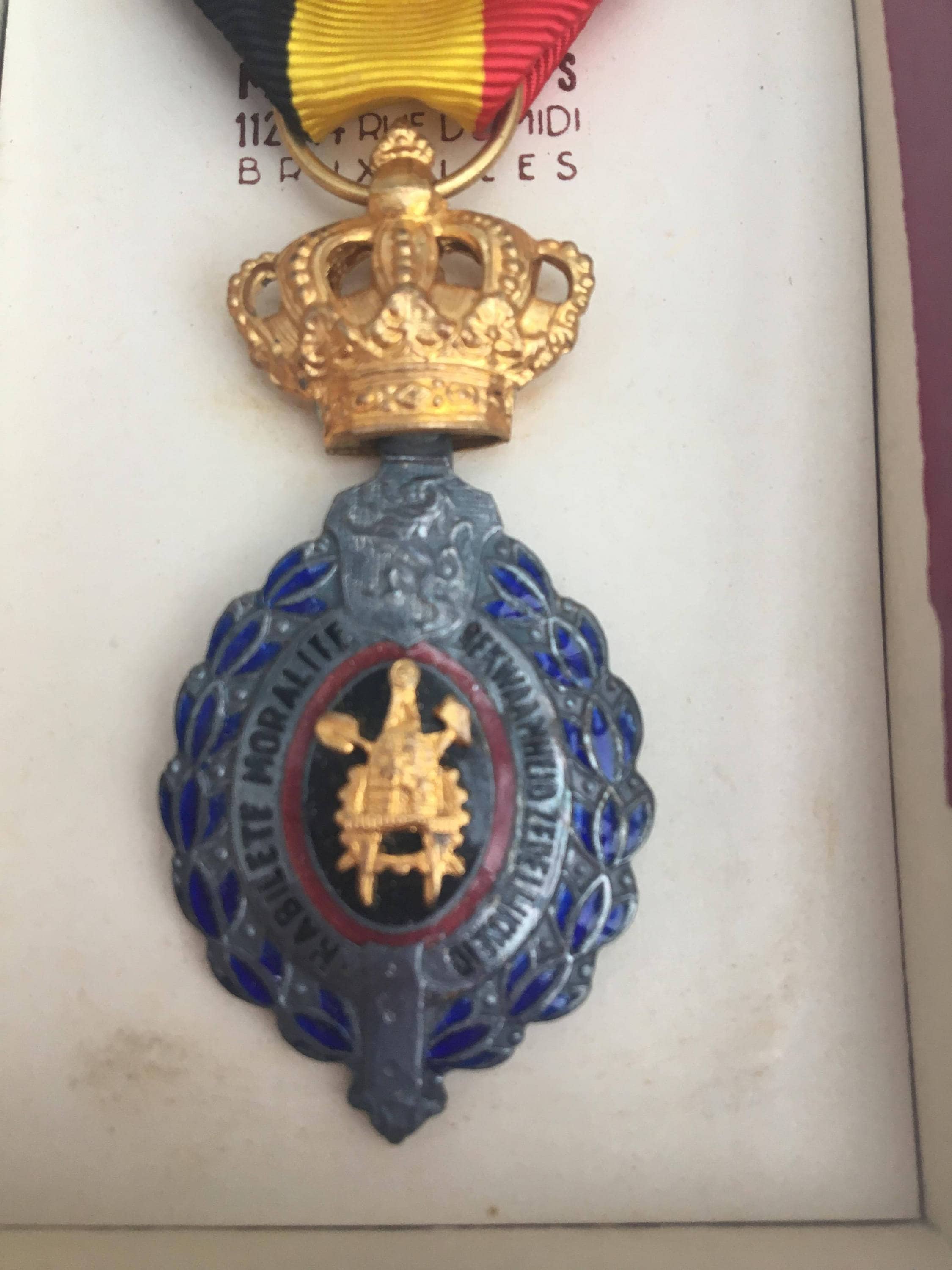 ヴィンテージ ベルギー労働勲章：第一級、1940年代、同僚への贈り物