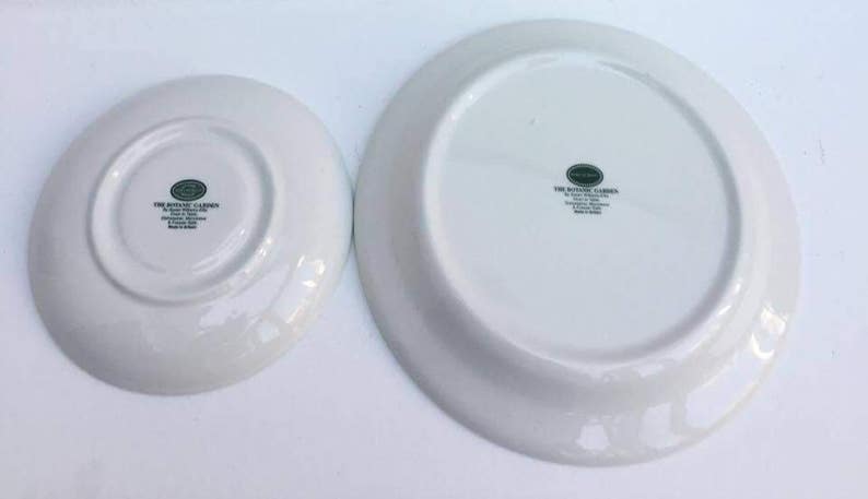 70s Botanic Garden Dinner Plate Cistus Purpureus Purple Rock Rose Made in England and a Saucer Portmeirion Dinner Plate China Replacement