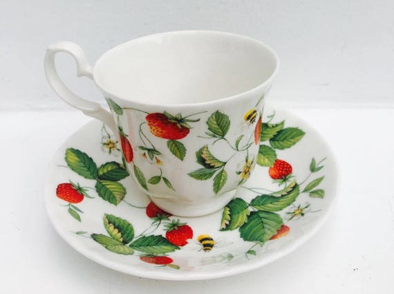 Roy Kirkham Alpine Strawberry Bone China Tea Cup & Saucer Set - Etsy