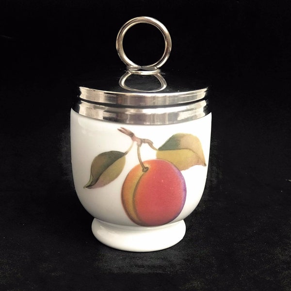 Coquetier Coddler d'oeufs Pêche fruit Egg Coddler Fruits  Royal Worcester Cottage Chic, Fabriqué en Angleterre, English porcelaine