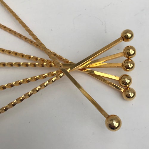 Drink stirrers cocktail Champagne Stirrers Whisks Sticks Set of 6 Gold Plated Spoons Bar Tools shops Bar Cart Accessories bartender mixology