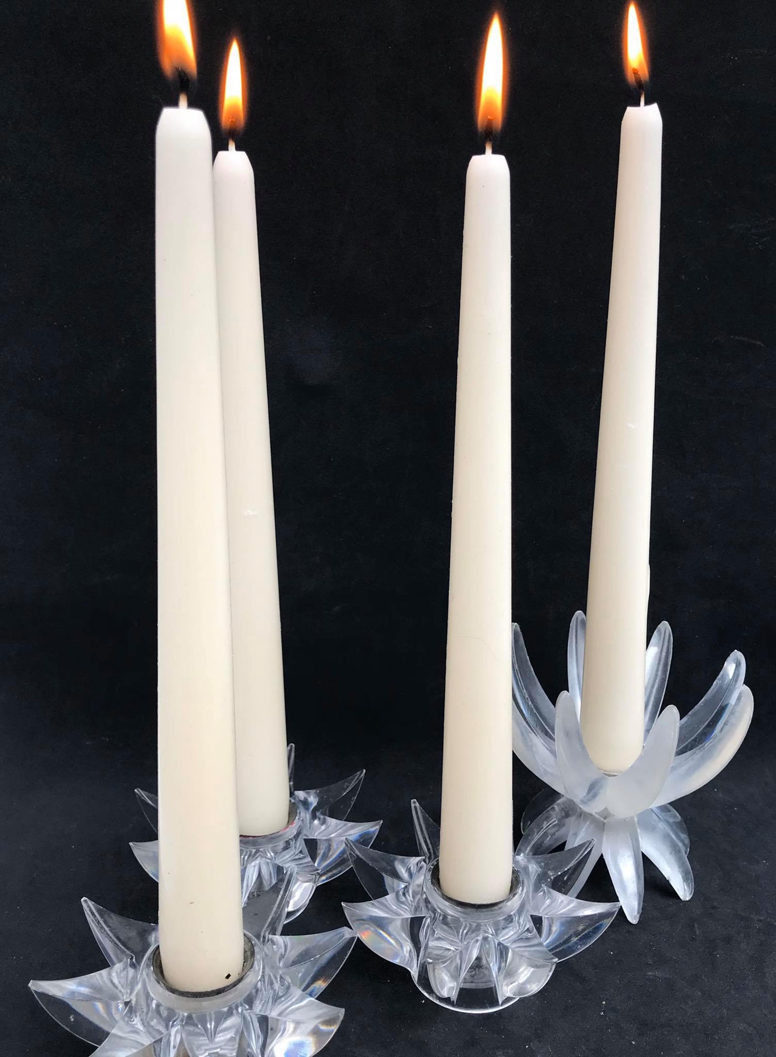 Lucite Candlesticks Clear Lucite Decor 70s Candle Holders Mid Etsy