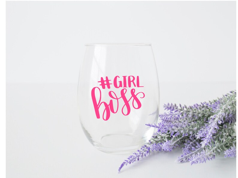 girl boss wine glass