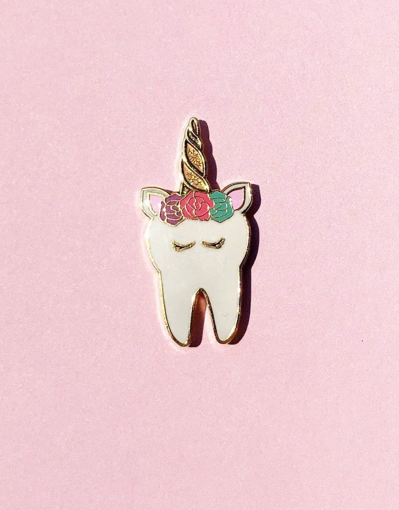 Dental Pin Dental Assistant Gift Tooth Enamel Pin Unicorn Etsy