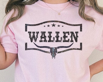 Wallen Shirt Cow Skull Wallen Shirt Country Music Shirt Country Concert Shirt Vintage Bull Skull Shirt Last Night we let the liquor talk