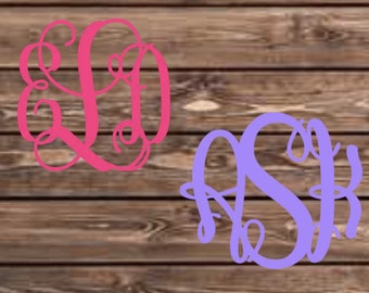 Monogram Decal, Back To School, Glitter Decal, Glitter Monogram, Monogram, Rose Gold Decal, Vinyl Decal Car Decal Yeti Decal Yeti Monogram
