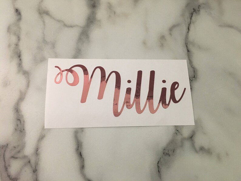 Rose Gold Decal Rose Gold Name Baby Shower Car Decal Etsy