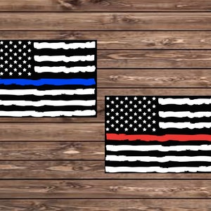 Thin Blue Line Decal Police Decal Blue Lives Matter Blue Line Decal American Flag Police Wife LEO Wife Police Officer Flag Decal Vinyl Decal