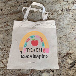 Teacher tote bag Teacher Appreciation Gift End of year teacher gift New teacher tote bag New Teacher Gift Teacher Birthday Gift Teacher Bag
