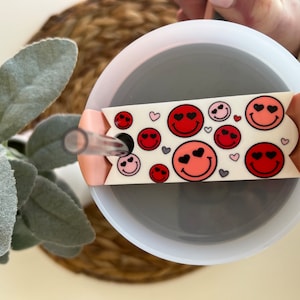 Valentine&#39;s Stanley Topper Smiley Face Lid Topper Stanley Lid Topper 40 oz Tumbler Stanley Tumbler Name Plate