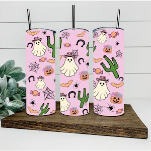 Halloween tumbler cowboy ghost tumbler cowboy tumbler western Halloween tumbler cactus tumbler ghost tumbler Halloween pumpkin tumbler