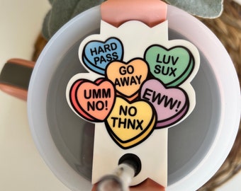 Valentine's Stanley Topper Ant-valentines day conversation Hearts Lid Topper Stanley Lid Topper 40 oz Tumbler Stanley Tumbler Hearts Topper