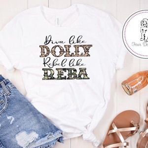Diva wie Dolly Rebel wie Reba Shirt Dolly Shirt Reba Shirt Country-Musik-Shirt Konzert-Shirt Land-Konzert-Shirt
