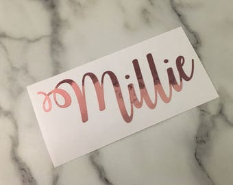 Rose Gold Name Decal, Monogram Decal, Wedding Favor, Rose Gold Decal, Car Decal, Laptop Decal, Tablet Decal, Rose Gold, Rose Gold Name