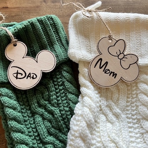 Engraved Stocking Tag Christmas Stocking Tag Personalized Christmas Ornament Wooden Gift Tag Wood Stocking Tag Stocking Name Tag