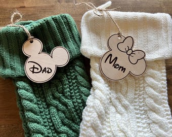 Engraved Stocking Tag Christmas Stocking Tag Personalized Christmas Ornament Wooden Gift Tag Wood Stocking Tag Stocking Name Tag