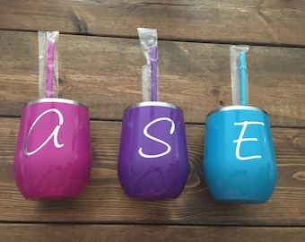 Wine Tumbler, Monogrammed Tumbler, Steel Wine Tumbler, Stainless Tumbler, Mom Tumbler, Bride Tumbler Housewarming, Bachelorette, Party Favor