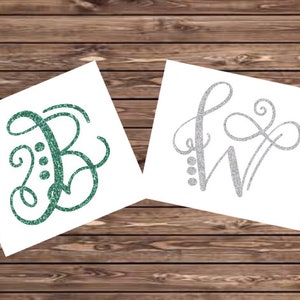 Glitter Monogram, Glitter Decal, Car Decal, Laptop Decal, Back To School, Monogram Decal, Vinyl Decal, Glitter Vinyl Decal, Initial