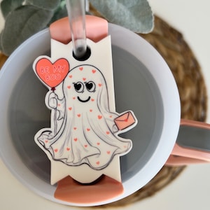 Valentine&#39;s Stanley Topper Be my boo Lid Topper Stanley Lid Topper 40 oz Tumbler Stanley Tumbler Valentines Ghost Lid Topper