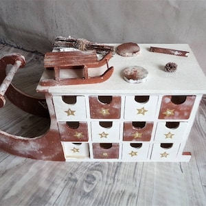 Vintage Schlitten Weihnachten Kalender bronze
