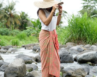 Handmade Batik Sarong: Floral Beach Cover-Up, Pool Wrap
