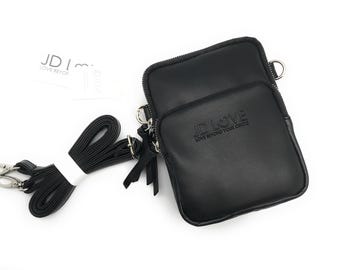 Bolso bandolera de piel vegana / Organizador de viaje con bloqueo RFID