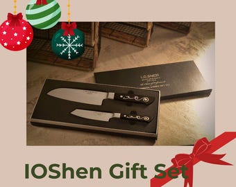 I.O. SHEN Knife Set | Santoku & Asian Paring Knives | Chef Gift