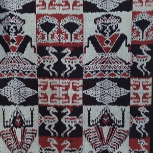 Sumba Ikat Fabric: Handwoven Cotton, Tribal Ethnic Decor (47.24 X 94.48 IN)