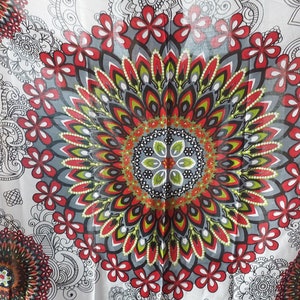 Mandala Sarong | White Black Red Sarong  | Handmade Sarong | Beach Cover Up | Sarong Cover Up | Beach Wrap | Pool Wrap | Summer Cover Up |