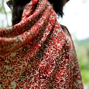 Red Sarong  | Floral Sarong | Handmade Sarong | Beach Cover Up | Sarong Cover Up | Beach Wrap | Pool Wrap | Summer Cover Up | S-001