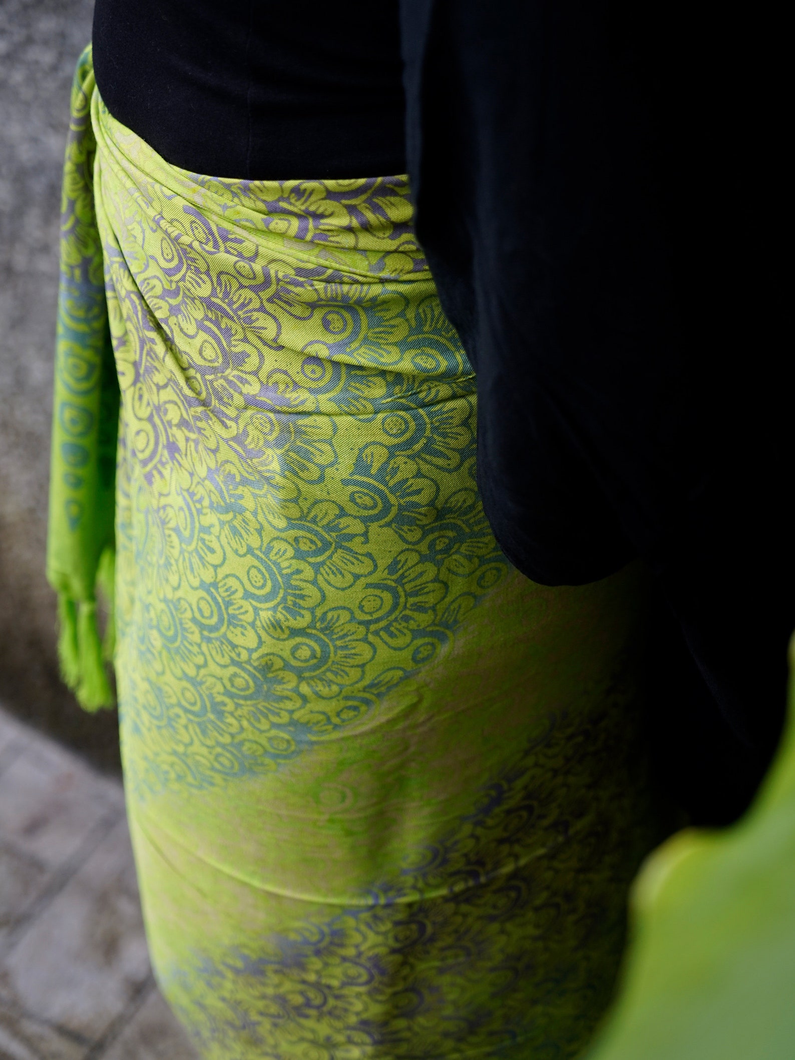 Green Sarong Floral Sarong Handmade Sarong Beach Cover up Sarong Cover