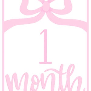 Cartes numériques jalons mensuels pour bébé | jalons bébé | Cartes jalons bébé fille | téléchargement numérique | nouvelle maman | noeud rose | carte de bébé mois