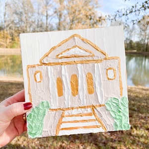 Church Painting | Thick Textured Church Art on Wood Block | Baptist Church | Church Art | Wood Art | gift idea
