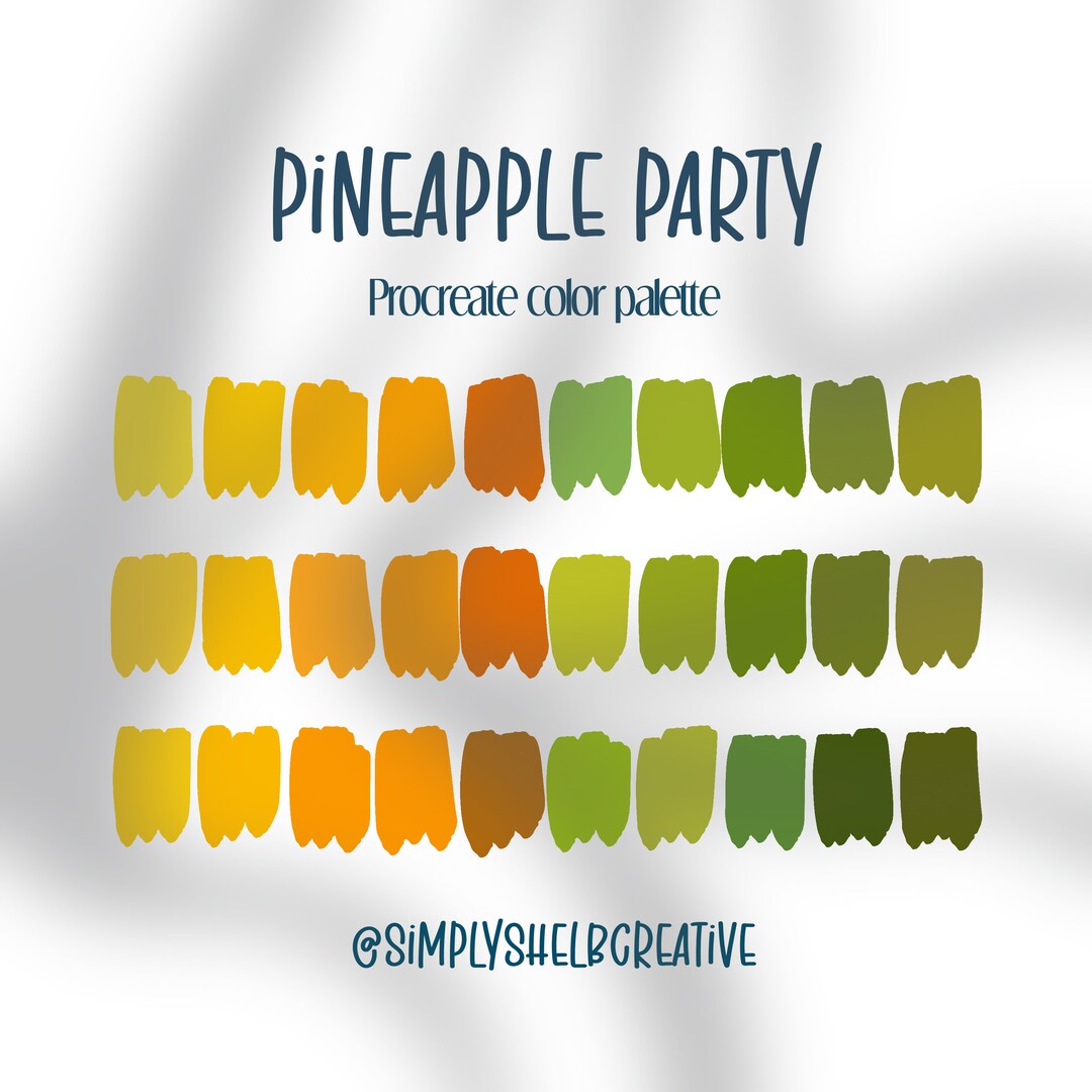 Pineapple Party Color Palette Color Swatches Procreate Color Palettes ...