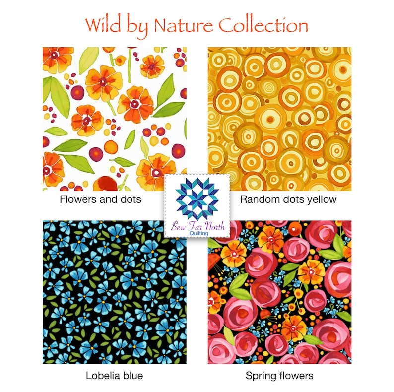 cotton quilting sewing apparel fabric by the yard Wild by nature Lobelia Blue Petite Flowers Fabric Maywood studio fabrics Floral Fabric
