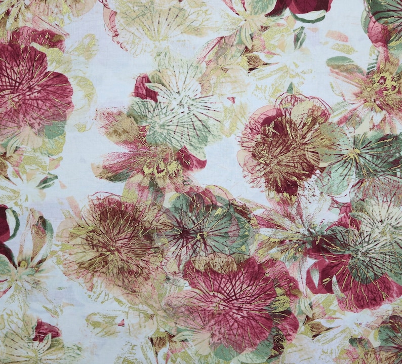 Benartex Fabrics Large Floral Quilting Sewing Craft Apparel Fashion Fabric by the Yard Photo Impressions Cream Rose Fabric