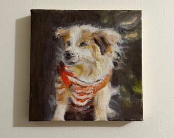 Puppy acrylic painting