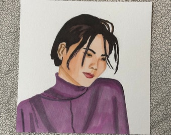 Faye Wong portrait, original drawing + 10 prints