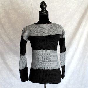 Black and gray striped sweater best sale