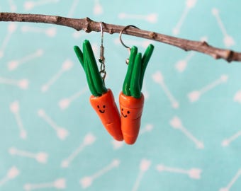 Orange - Quirklets Handpainted Clay Carrot Stud Earrings 42