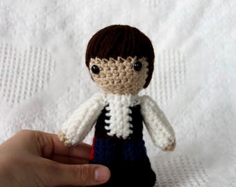 Peluche di Han Solo di Star Wars fatto a mano all'uncinetto, bambola di peluche Amigurumi