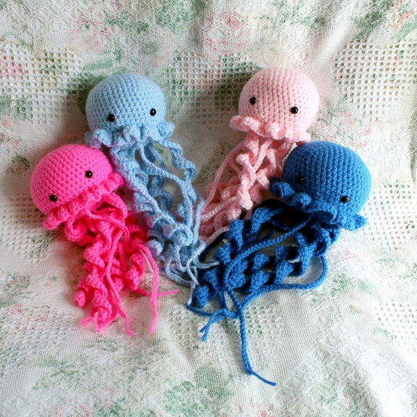 Jellyfish Plush, Colorful Nautical Nursery Decor, Crocheted Jellyfish Plush, Knit Jelly Fish, Handmade Stuffed Animal