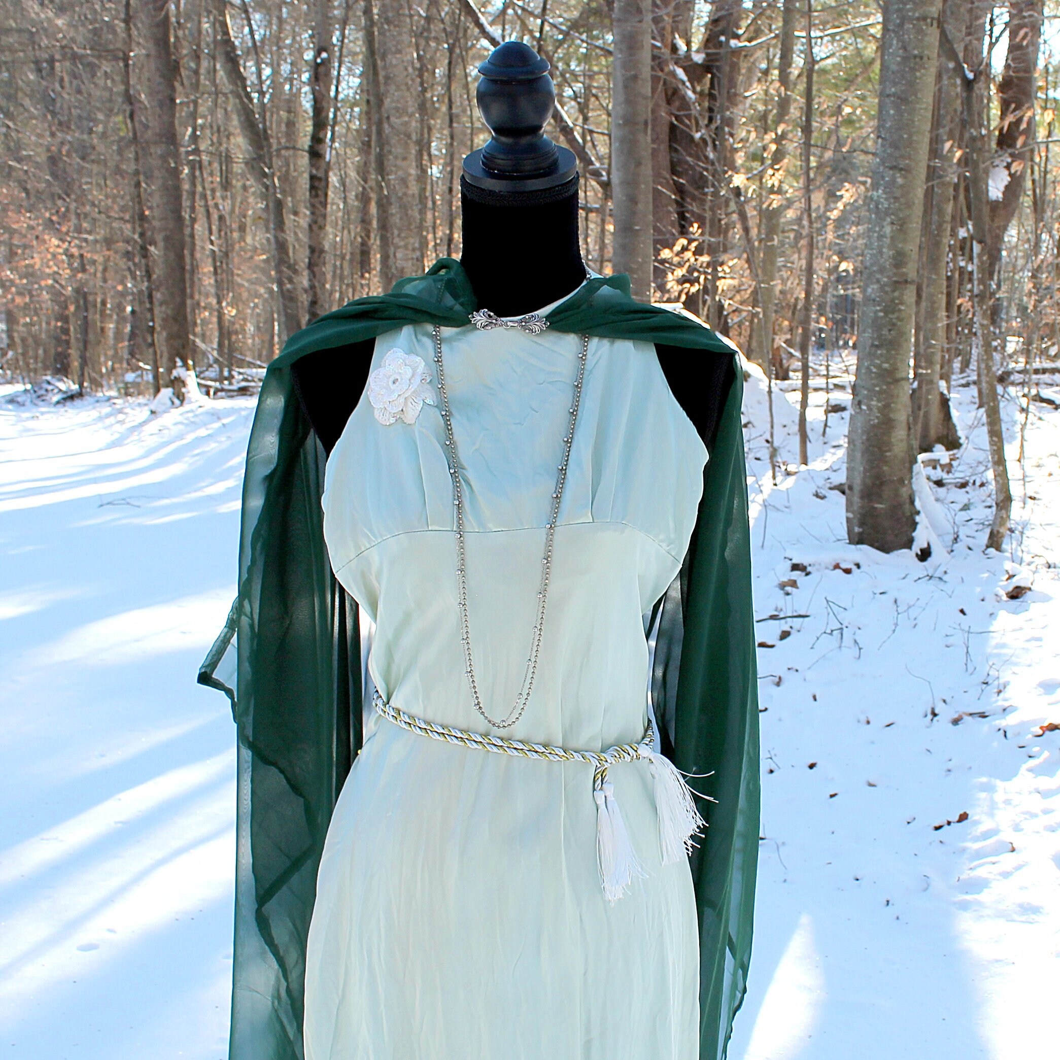 blue and white elf costume
