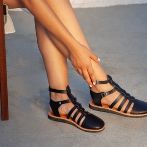 Close toe leather sandals, Women sandals, Leather sandals, Gladiator Sandals , Handmade Sandals, Brown Sandals, Sandals for women EVDOKIA image 3