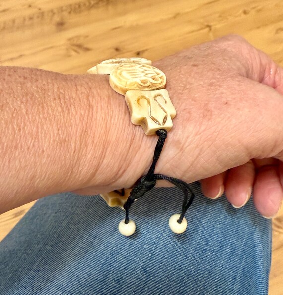 Bone carved adjustable bracelet - image 2