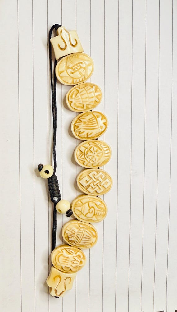 Bone carved adjustable bracelet - image 6