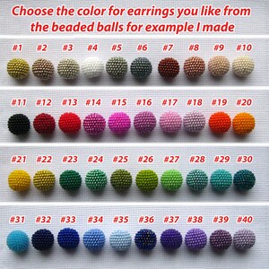 Deep Pink Bon Bon Earrings Clips/Studs, Beaded Balls Fuchsia Earrings, Hot Pink Ball Drop Earrings, Round Bauble Earrings, Beaded Earrings image 2