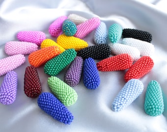 Beaded Teardrop Beads, Multicolor Decorative Handmade Beads Pear Tear Drop, Jewelry Making, DIY Craft Accessories, Material for Handmade